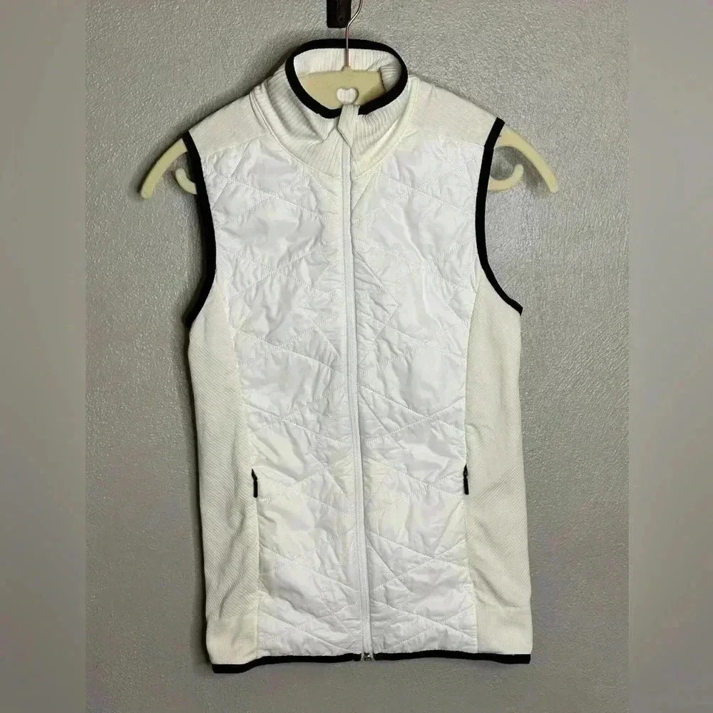 Athleta White and Cream Flurry Primaloft Vest XS - Picture 2 of 9